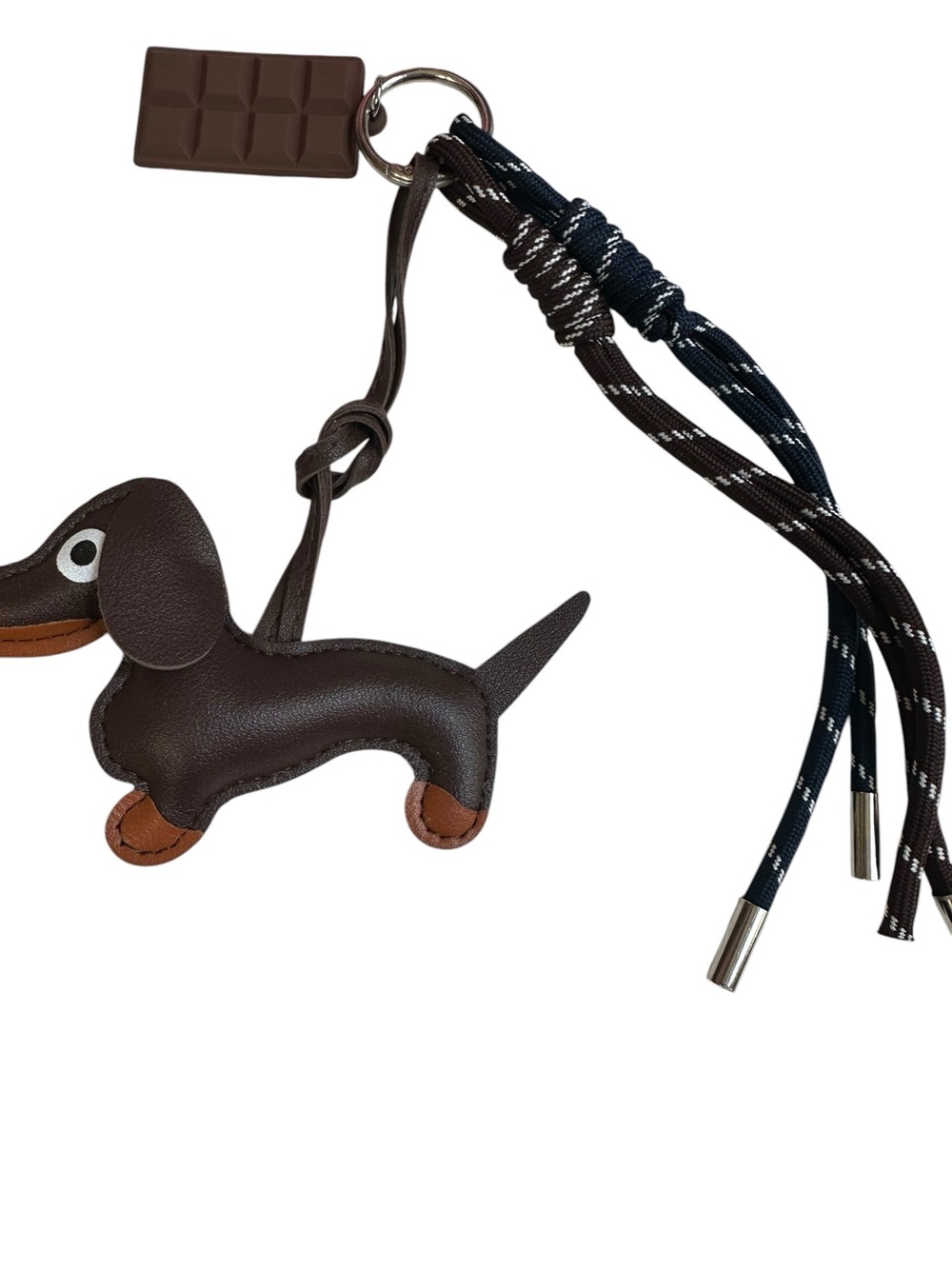 Brown Dachshund Leather Bag Charm Keychain bag charm - Picture 1 of 1